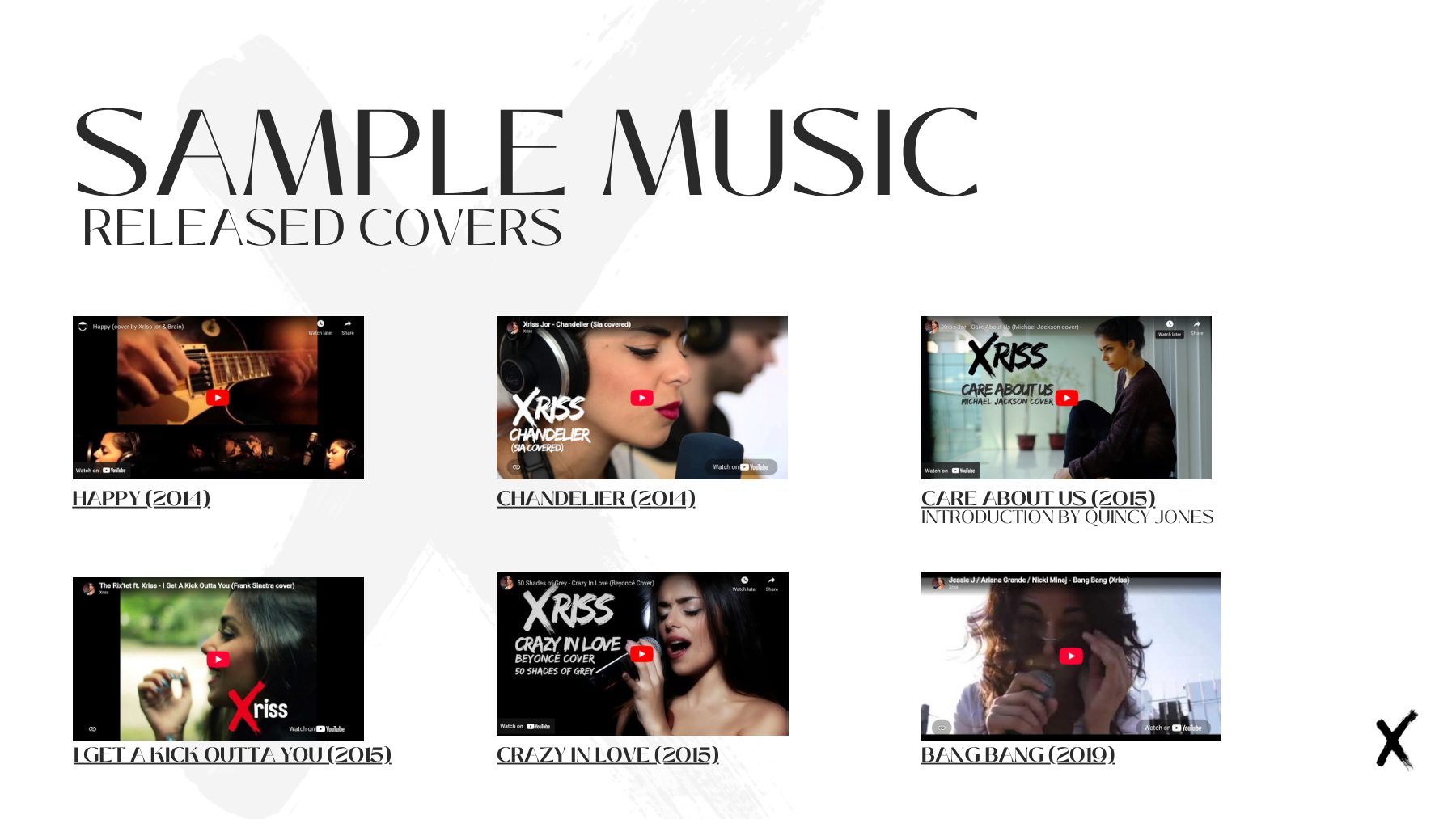 Xriss portfolio page 5: Released Covers